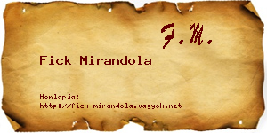 Fick Mirandola névjegykártya
